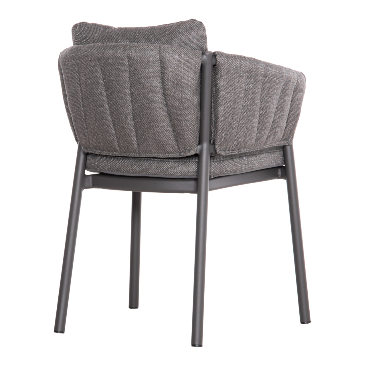 DINING CHAIR SHANKS HM6207.01 DARK GREY ALUMINUM and OLEFIN FABRIC 62x60x75-80Hcm. [5]