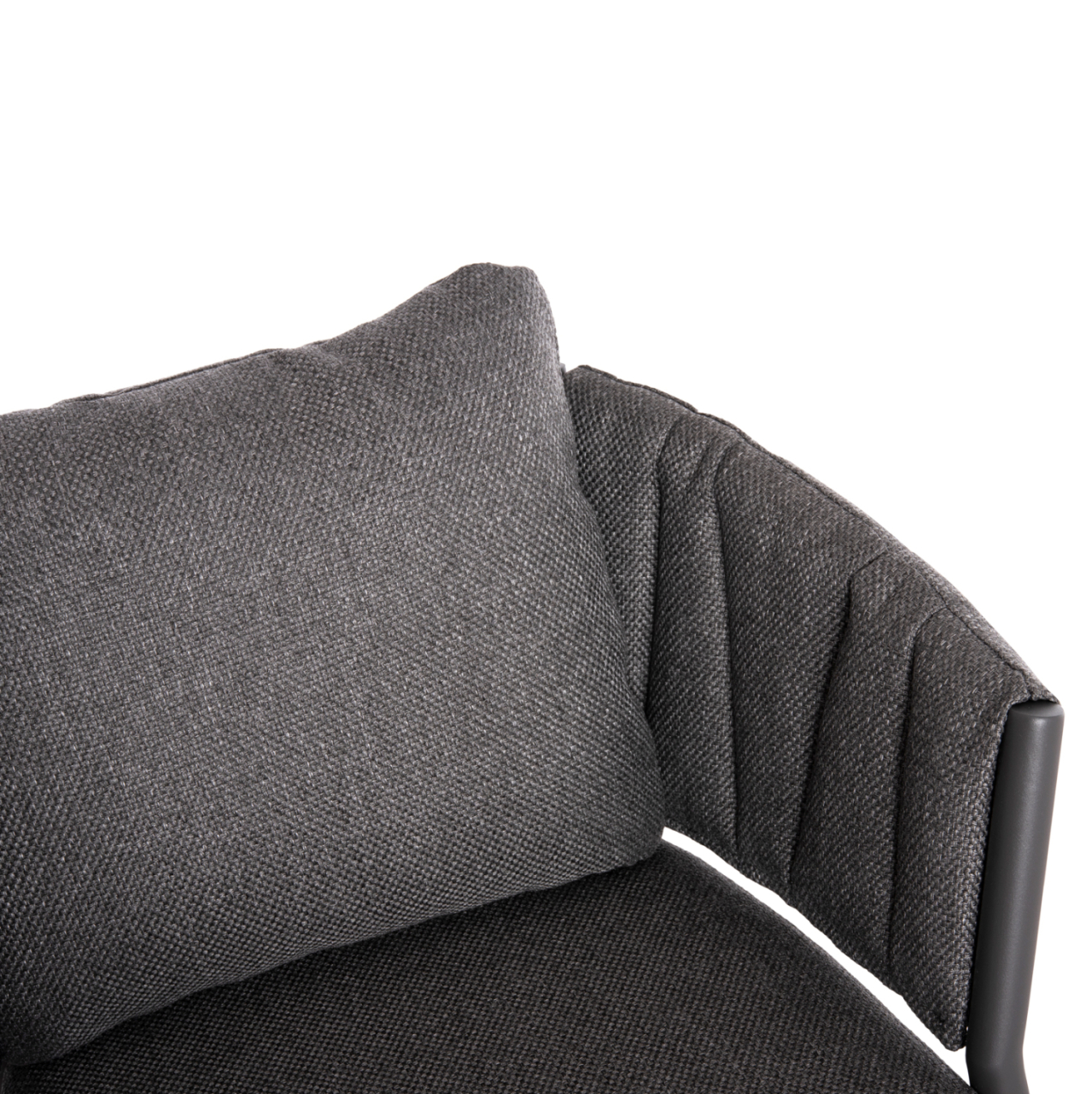 DINING CHAIR SHANKS HM6207.01 DARK GREY ALUMINUM and OLEFIN FABRIC 62x60x75-80Hcm. [9]