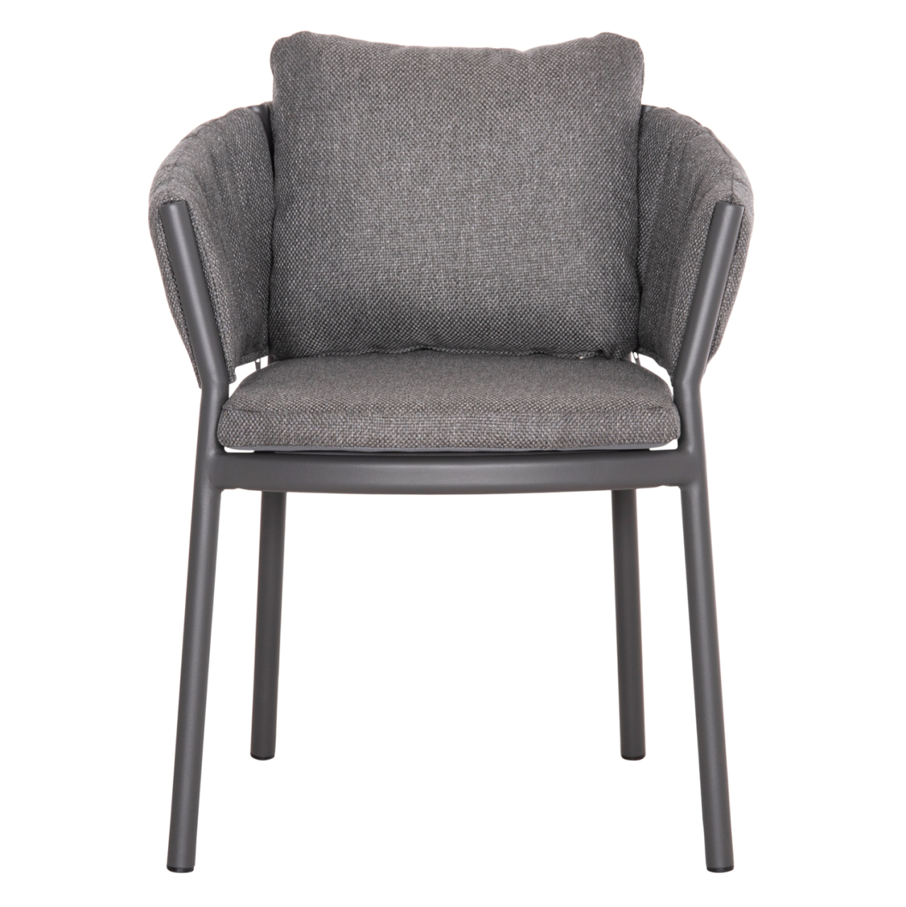 DINING CHAIR SHANKS HM6207.01 DARK GREY ALUMINUM and OLEFIN FABRIC 62x60x75-80Hcm. [3]