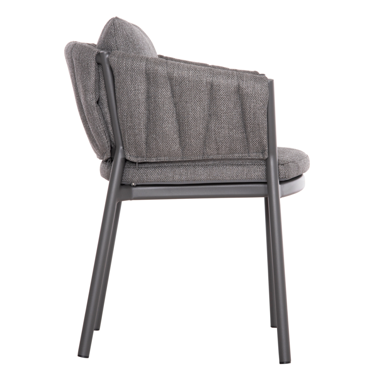 DINING CHAIR SHANKS HM6207.01 DARK GREY ALUMINUM and OLEFIN FABRIC 62x60x75-80Hcm. [4]