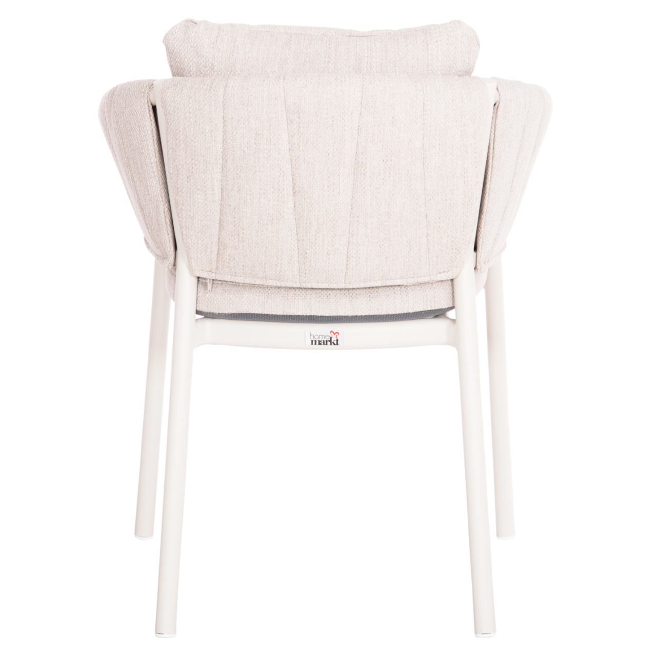 DINING CHAIR SHANKS HM6207.02 CREAM WHITE ALUMINUM and BEIGE OLEFIN FABRIC 63x60.5x75-77Hcm. [6]