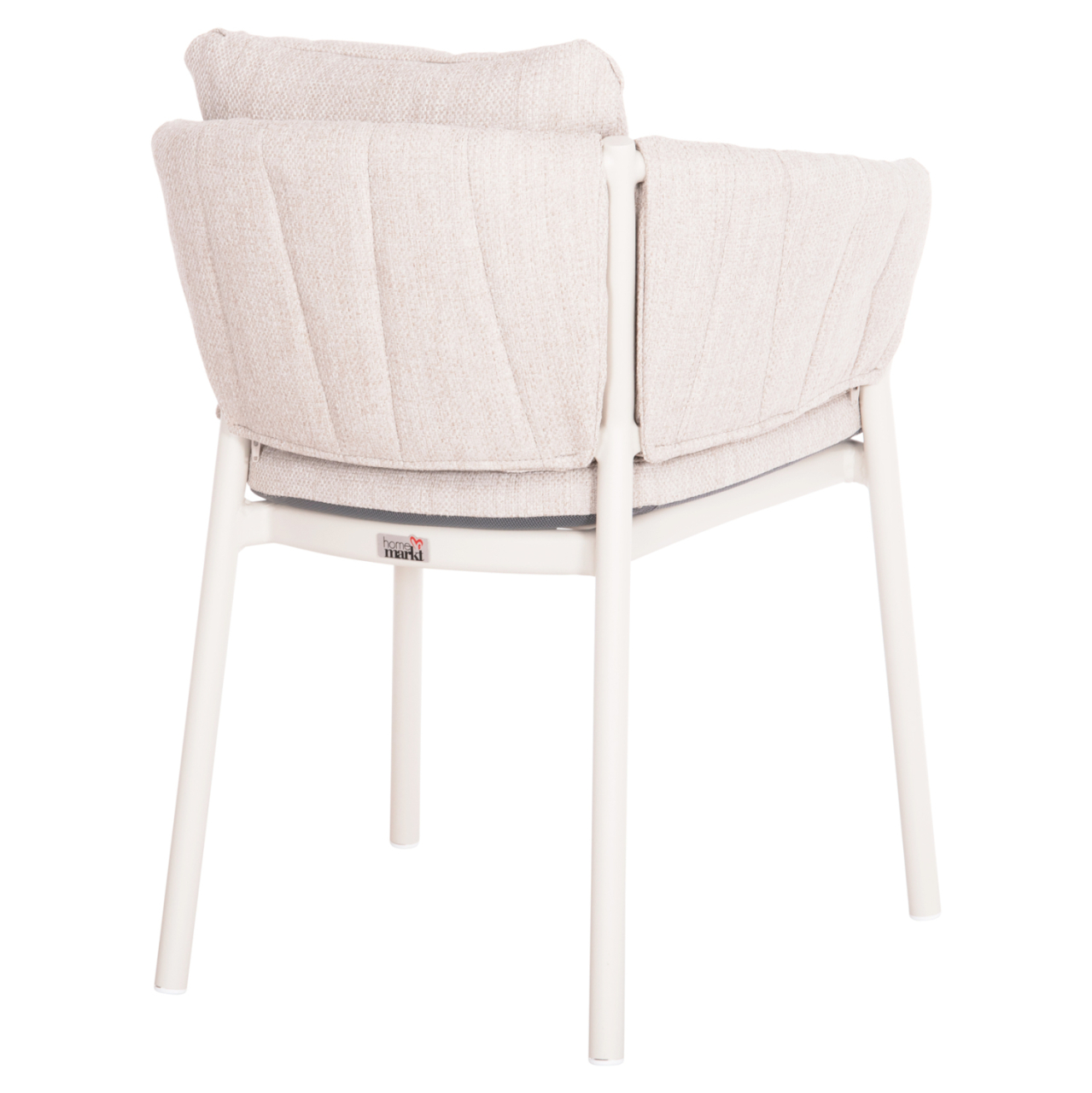 DINING CHAIR SHANKS HM6207.02 CREAM WHITE ALUMINUM and BEIGE OLEFIN FABRIC 63x60.5x75-77Hcm. [5]
