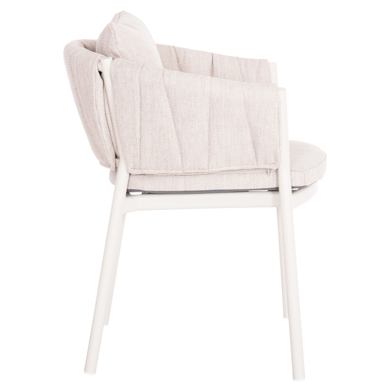 DINING CHAIR SHANKS HM6207.02 CREAM WHITE ALUMINUM and BEIGE OLEFIN FABRIC 63x60.5x75-77Hcm. [4]