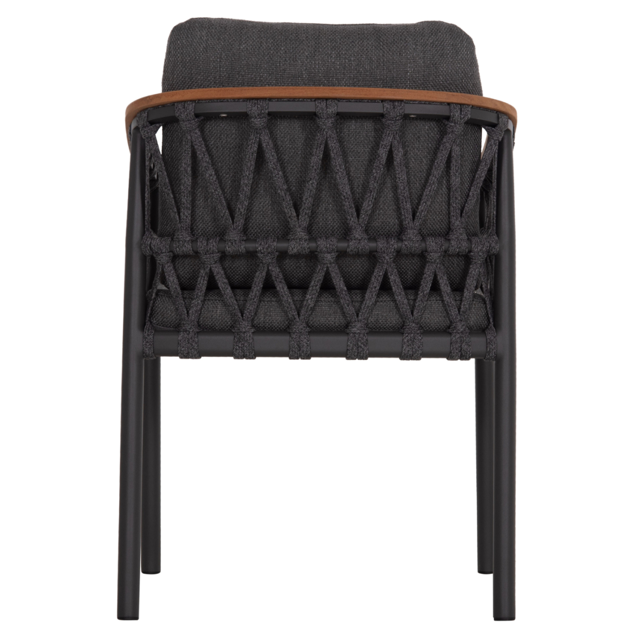 DINING CHAIR STREAM HM6427.01 DARK GREY ALUMINUM-STRAP ROPE and OLEFIN FABRIC 59x63x85Hcm. [6]