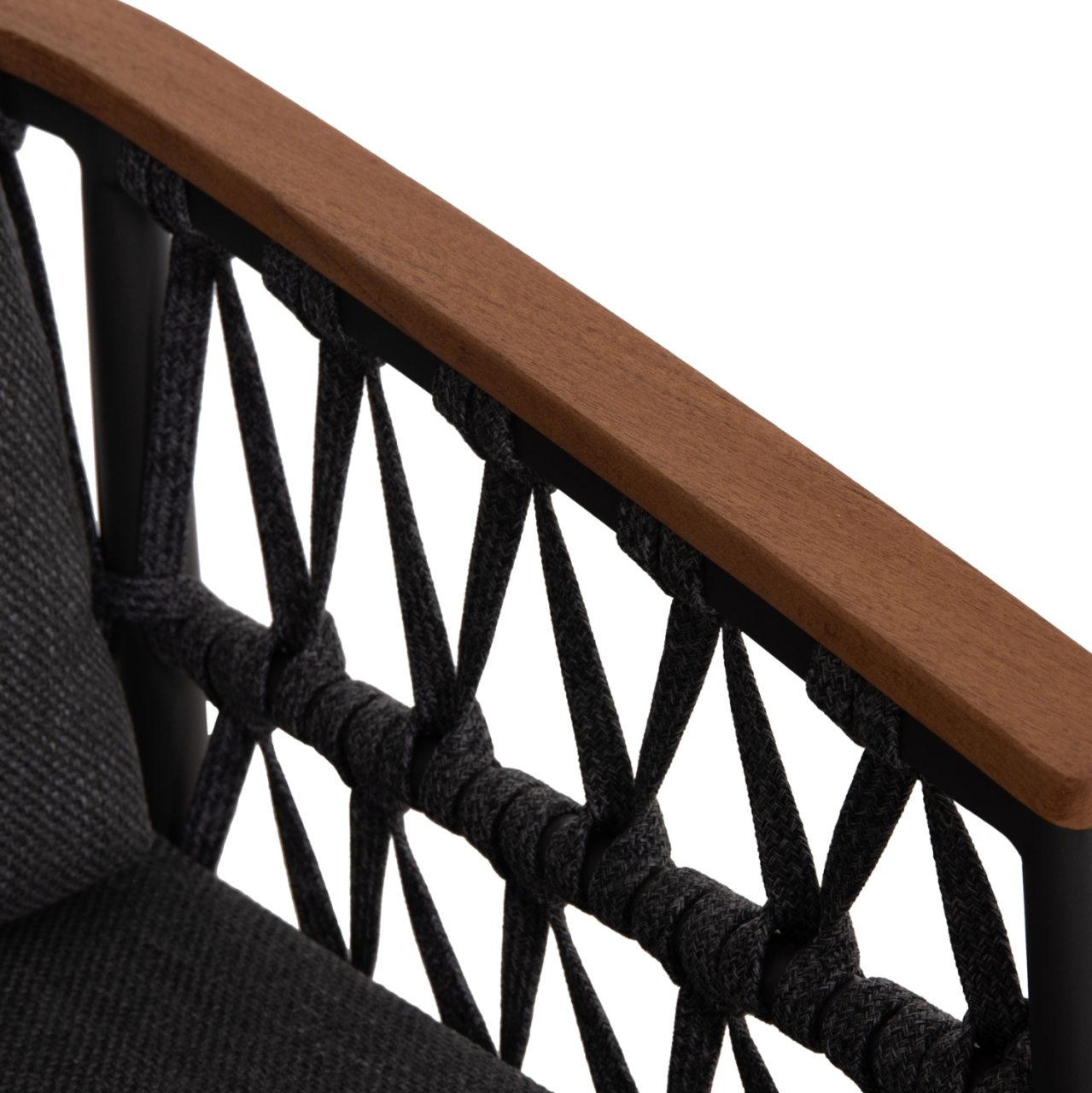 DINING CHAIR STREAM HM6427.01 DARK GREY ALUMINUM-STRAP ROPE and OLEFIN FABRIC 59x63x85Hcm. [9]