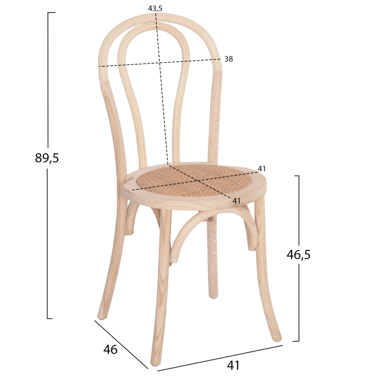 DINING CHAIR T.VIENNA MONTREAL HM8914.10 BEECH WOOD-UNPAINTED 41x46x89,5Hcm. [2]