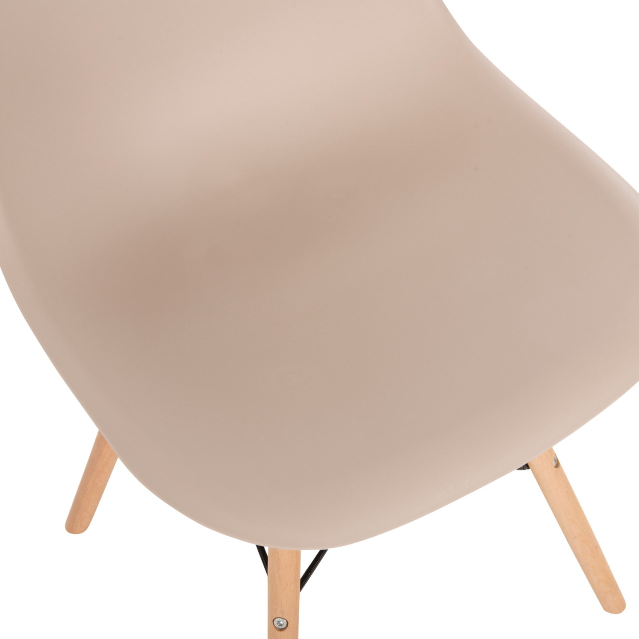 DINING CHAIR TWIST HM8460.25 WOODEN LEGS-POLYPROPYLENE SEAT IN CAPPUCCINO COLOR 46x50x82Hcm. [9]