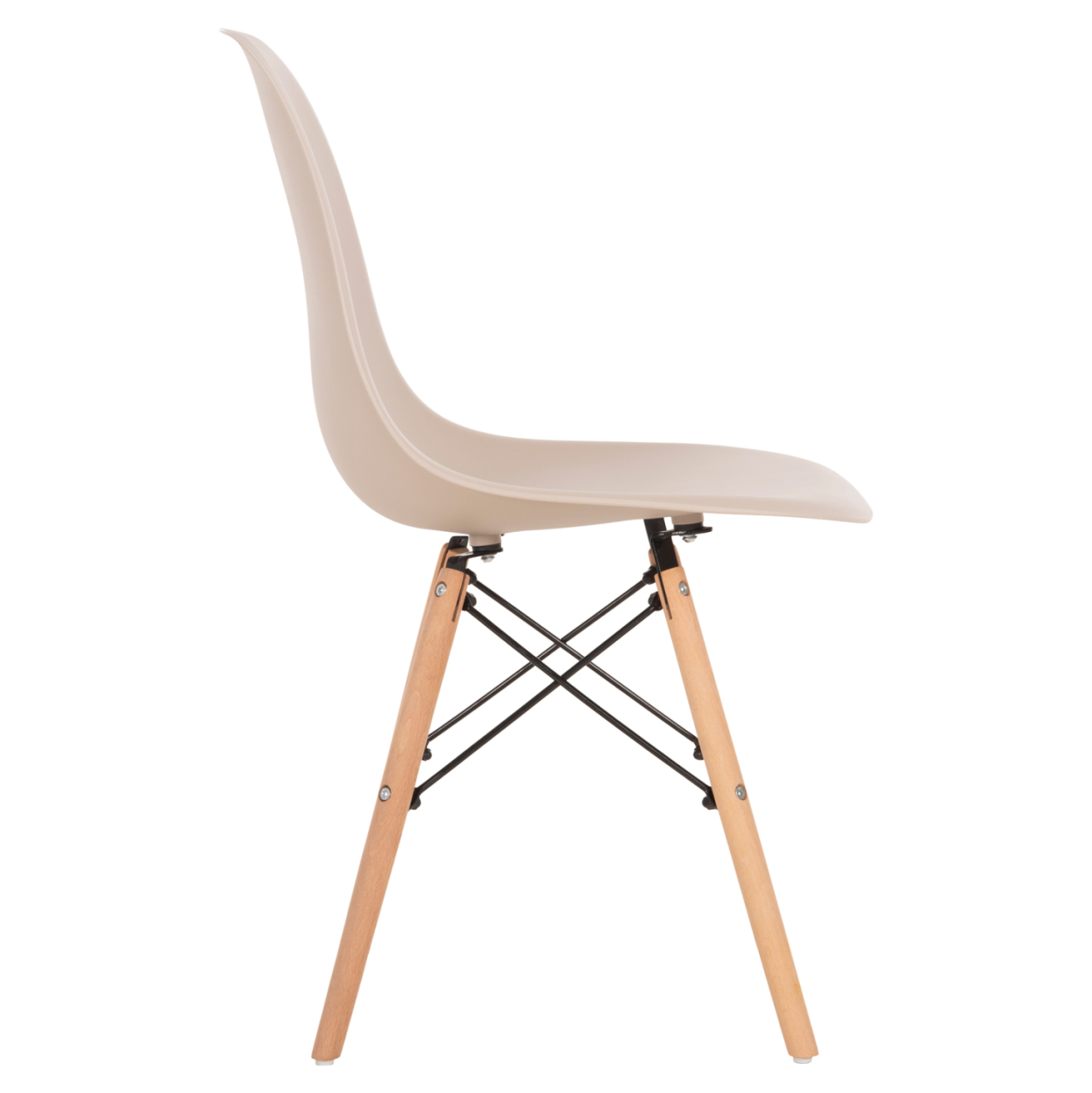 DINING CHAIR TWIST HM8460.25 WOODEN LEGS-POLYPROPYLENE SEAT IN CAPPUCCINO COLOR 46x50x82Hcm. [4]