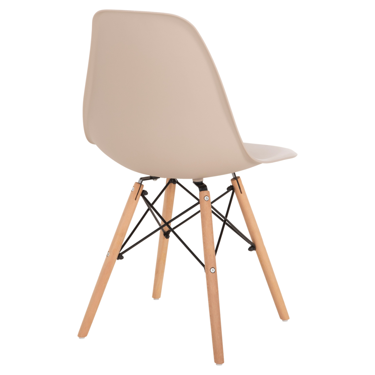 DINING CHAIR TWIST HM8460.25 WOODEN LEGS-POLYPROPYLENE SEAT IN CAPPUCCINO COLOR 46x50x82Hcm. [5]