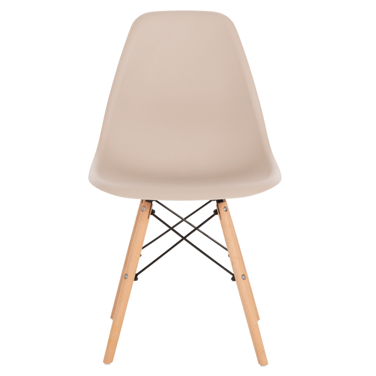 DINING CHAIR TWIST HM8460.25 WOODEN LEGS-POLYPROPYLENE SEAT IN CAPPUCCINO COLOR 46x50x82Hcm. [3]