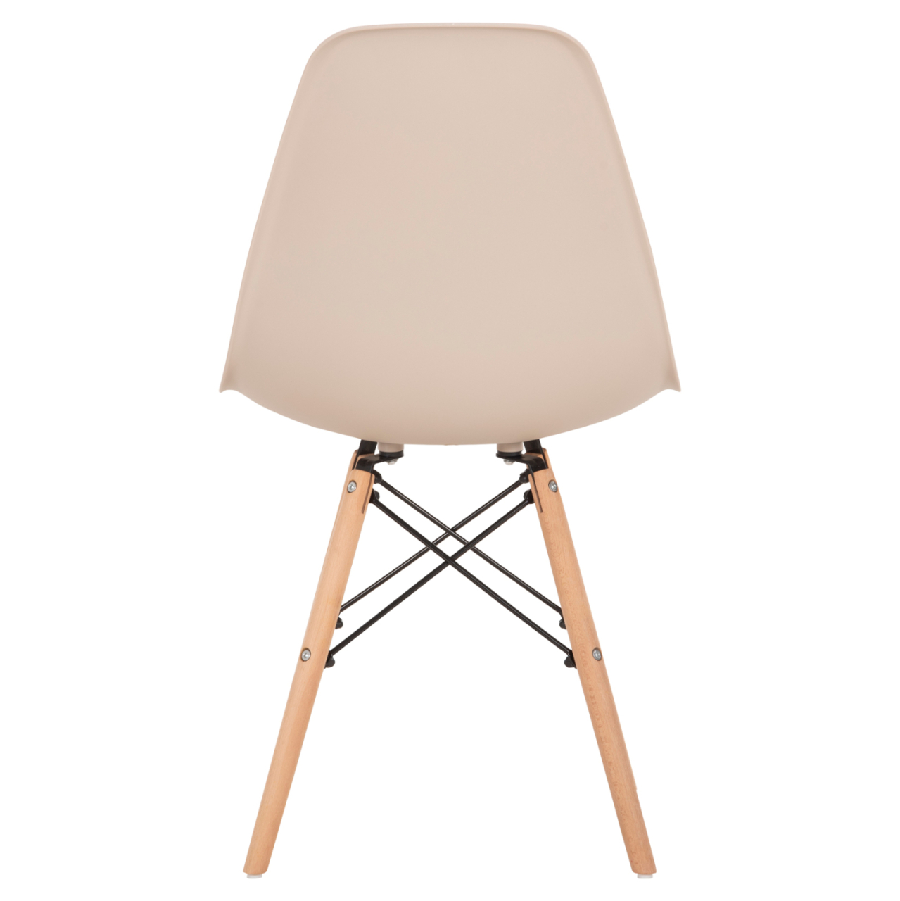 DINING CHAIR TWIST HM8460.25 WOODEN LEGS-POLYPROPYLENE SEAT IN CAPPUCCINO COLOR 46x50x82Hcm. [6]