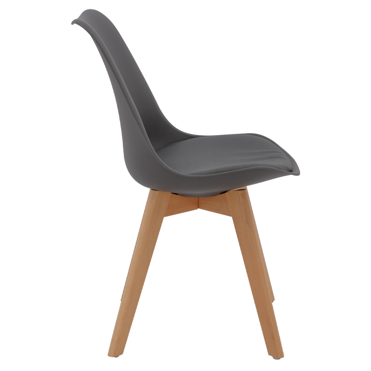 DINING CHAIR VEGAS HM0033.03 BEECH WOOD LEGS-P.P. SEAT IN DARK GRAY 45x56x80Hcm. [4]