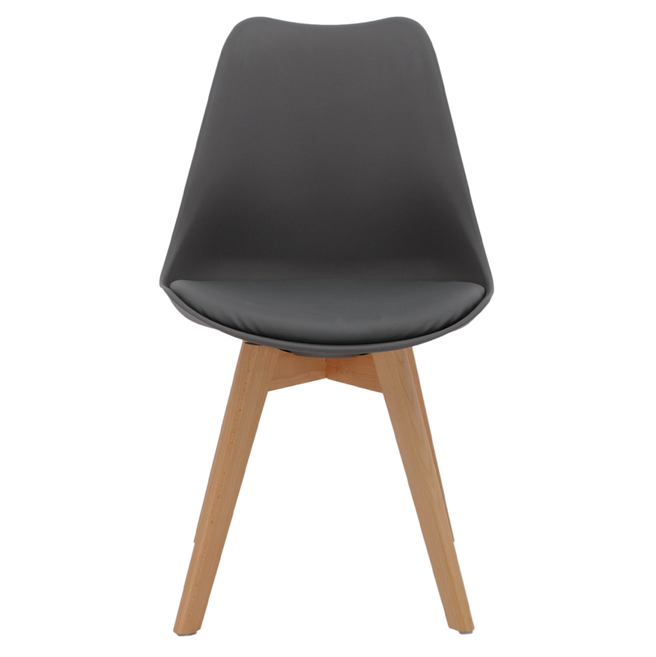 DINING CHAIR VEGAS HM0033.03 BEECH WOOD LEGS-P.P. SEAT IN DARK GRAY 45x56x80Hcm. [3]