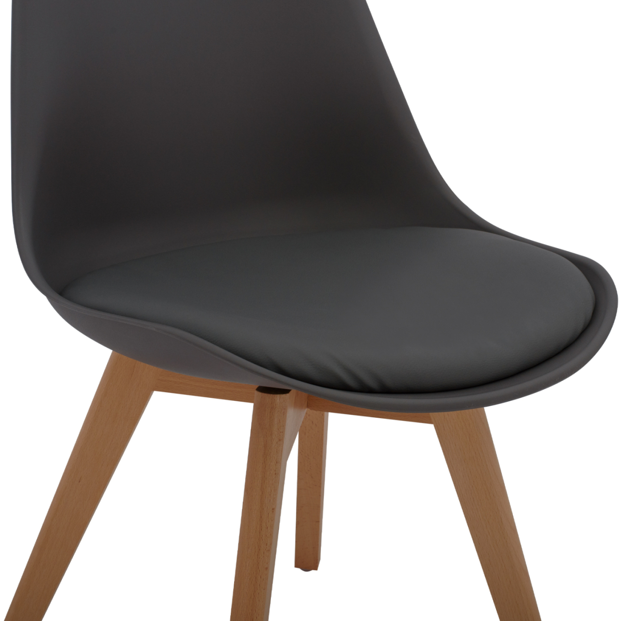 DINING CHAIR VEGAS HM0033.03 BEECH WOOD LEGS-P.P. SEAT IN DARK GRAY 45x56x80Hcm. [8]