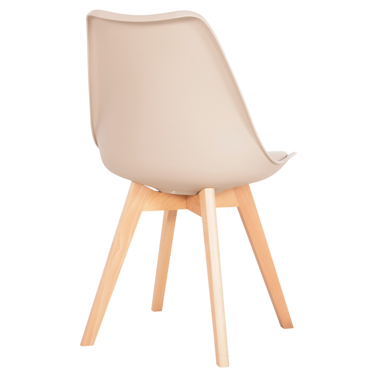 DINING CHAIR VEGAS HM0033.25 WOODEN LEGS-POLYPROPYLENE SEAT WITH PU IN CAPPUCCINO 48x52x81Hcm [5]