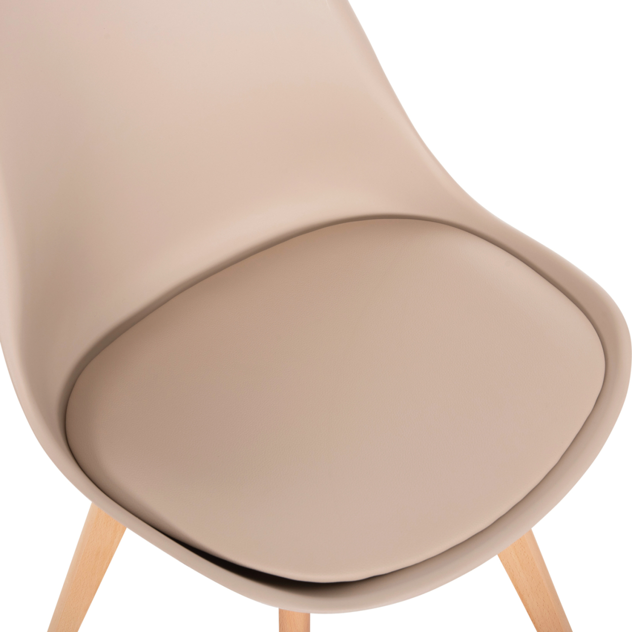 DINING CHAIR VEGAS HM0033.25 WOODEN LEGS-POLYPROPYLENE SEAT WITH PU IN CAPPUCCINO 48x52x81Hcm [8]