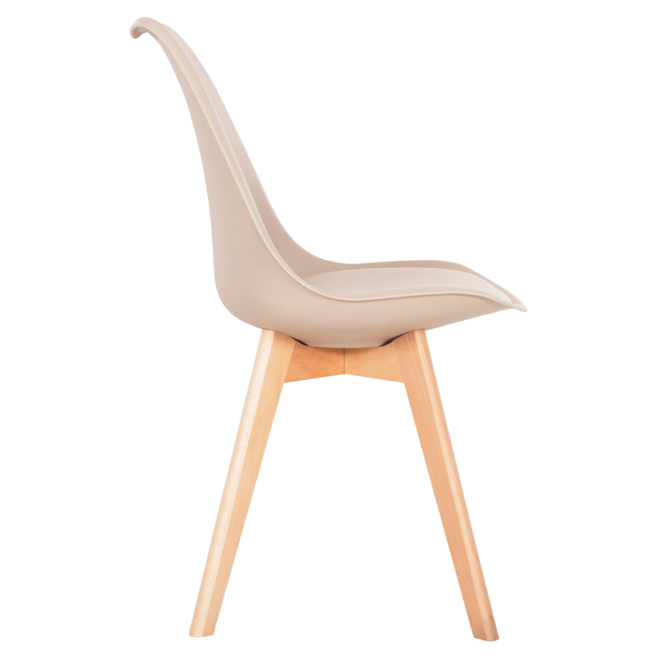 DINING CHAIR VEGAS HM0033.25 WOODEN LEGS-POLYPROPYLENE SEAT WITH PU IN CAPPUCCINO 48x52x81Hcm [4]