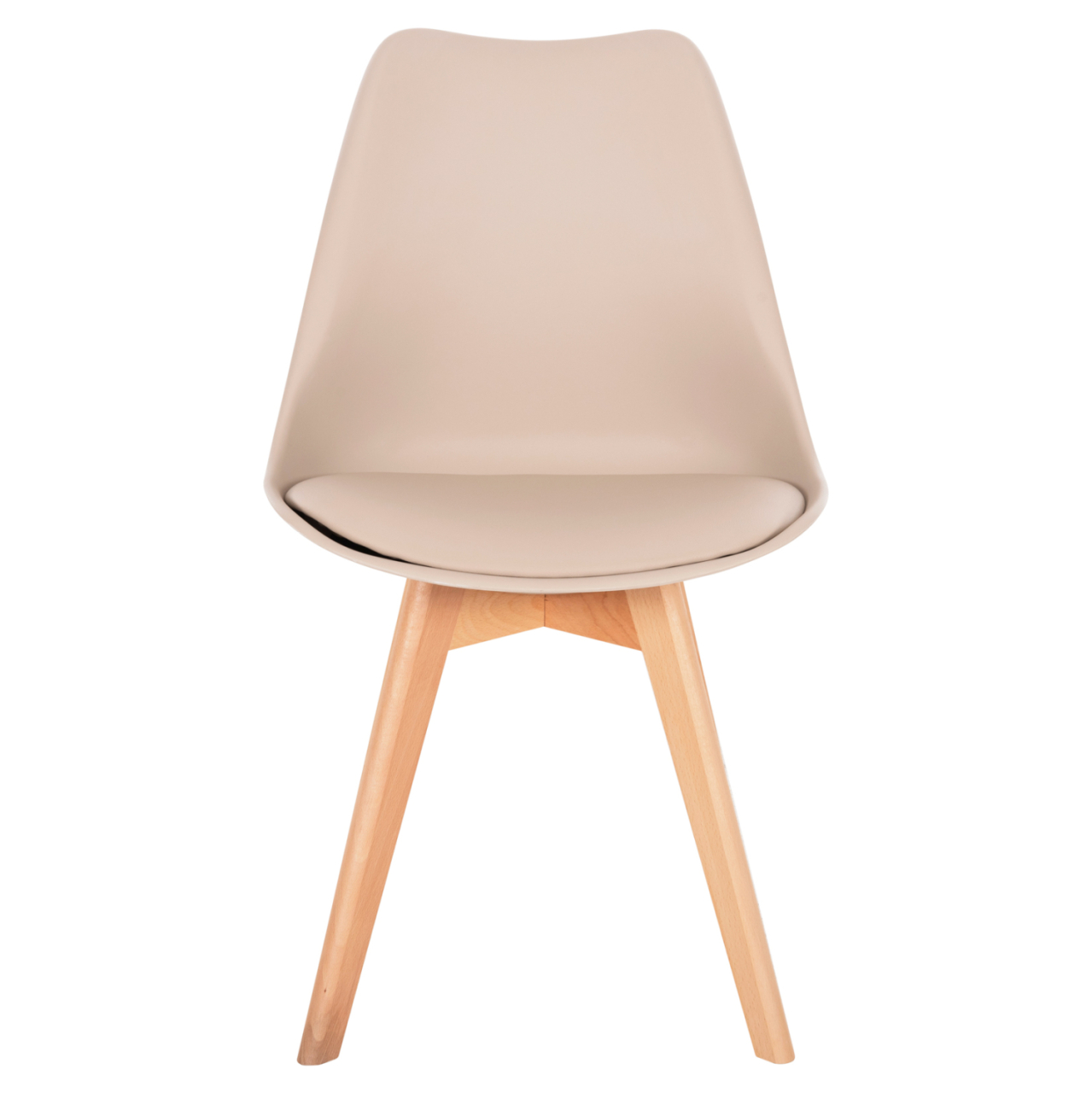 DINING CHAIR VEGAS HM0033.25 WOODEN LEGS-POLYPROPYLENE SEAT WITH PU IN CAPPUCCINO 48x52x81Hcm [3]
