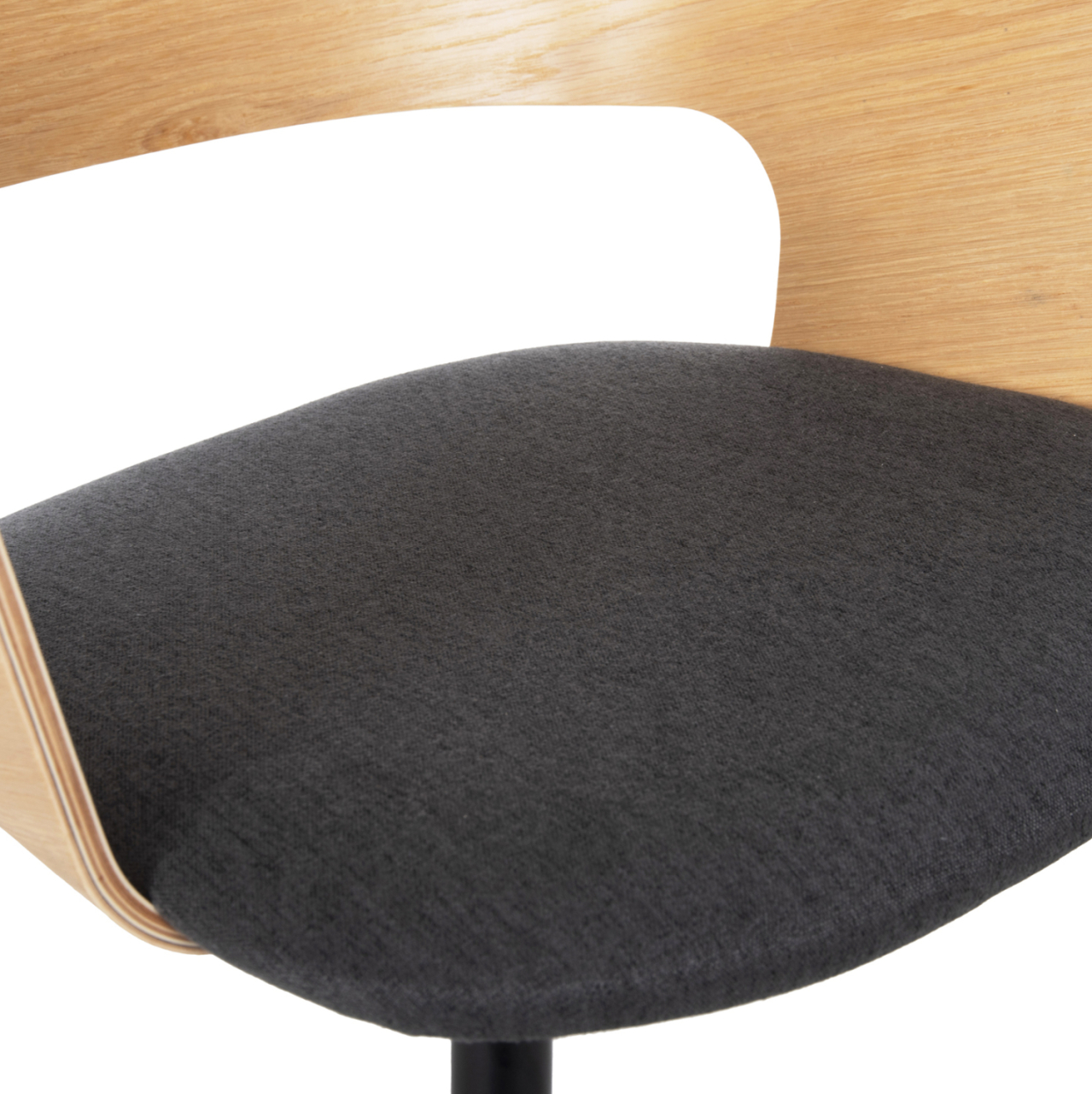 DINING CHAIR VELP HM9616.02 WOOD IN NATURAL-GREY FABRIC-BLACK METAL LEGS 55,5x50x79Hcm. [9]