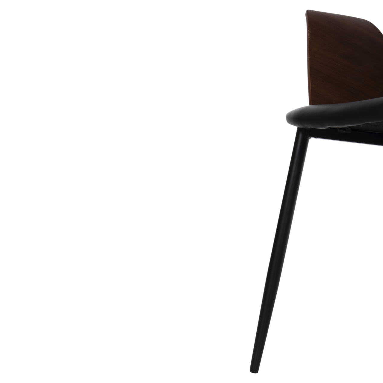 DINING CHAIR VELP HM9616.03 WOOD IN WALNUT-BLACK PU-BLACK METAL LEGS 55,5x50x79Hcm. [10]