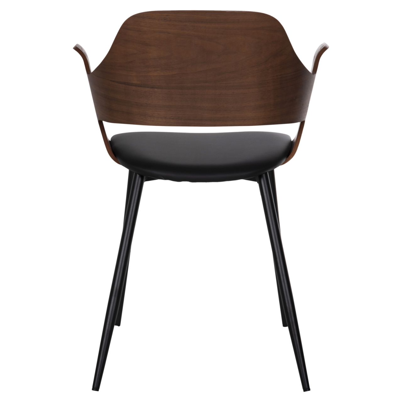 DINING CHAIR VELP HM9616.03 WOOD IN WALNUT-BLACK PU-BLACK METAL LEGS 55,5x50x79Hcm. [6]