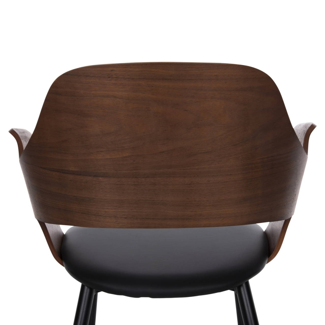 DINING CHAIR VELP HM9616.03 WOOD IN WALNUT-BLACK PU-BLACK METAL LEGS 55,5x50x79Hcm. [8]