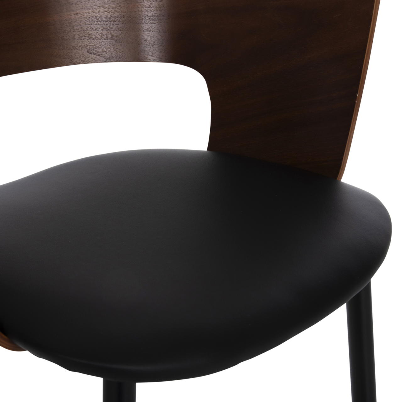 DINING CHAIR VELP HM9616.03 WOOD IN WALNUT-BLACK PU-BLACK METAL LEGS 55,5x50x79Hcm. [7]