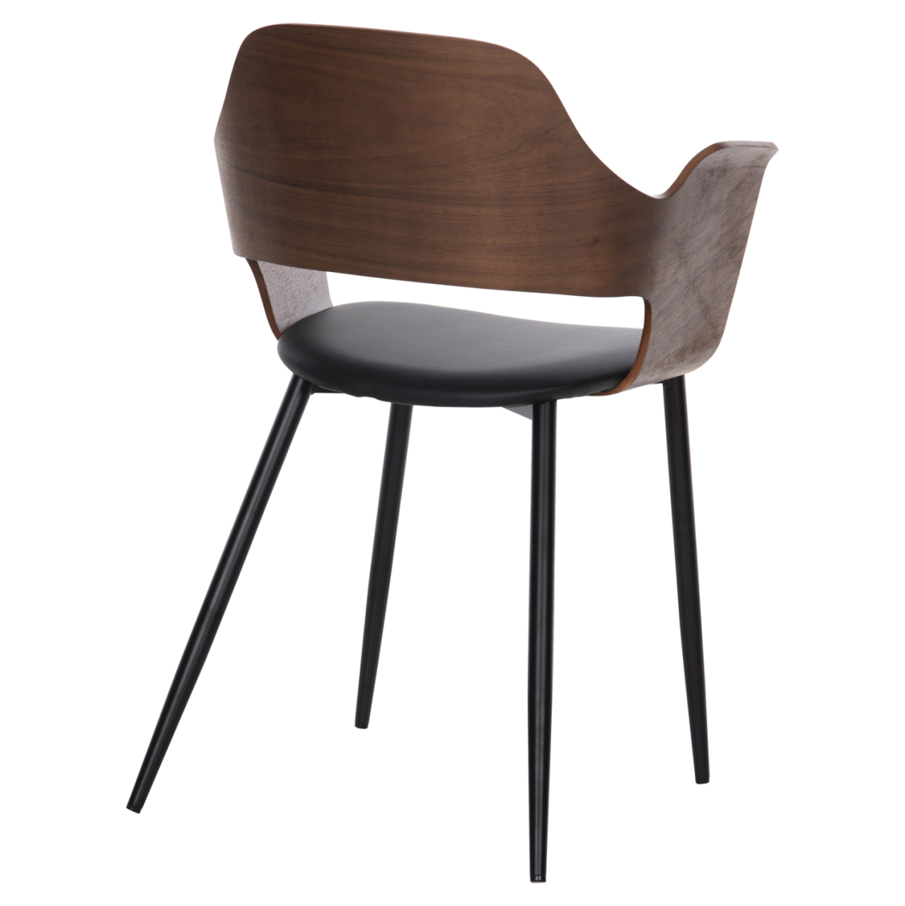 DINING CHAIR VELP HM9616.03 WOOD IN WALNUT-BLACK PU-BLACK METAL LEGS 55,5x50x79Hcm. [5]