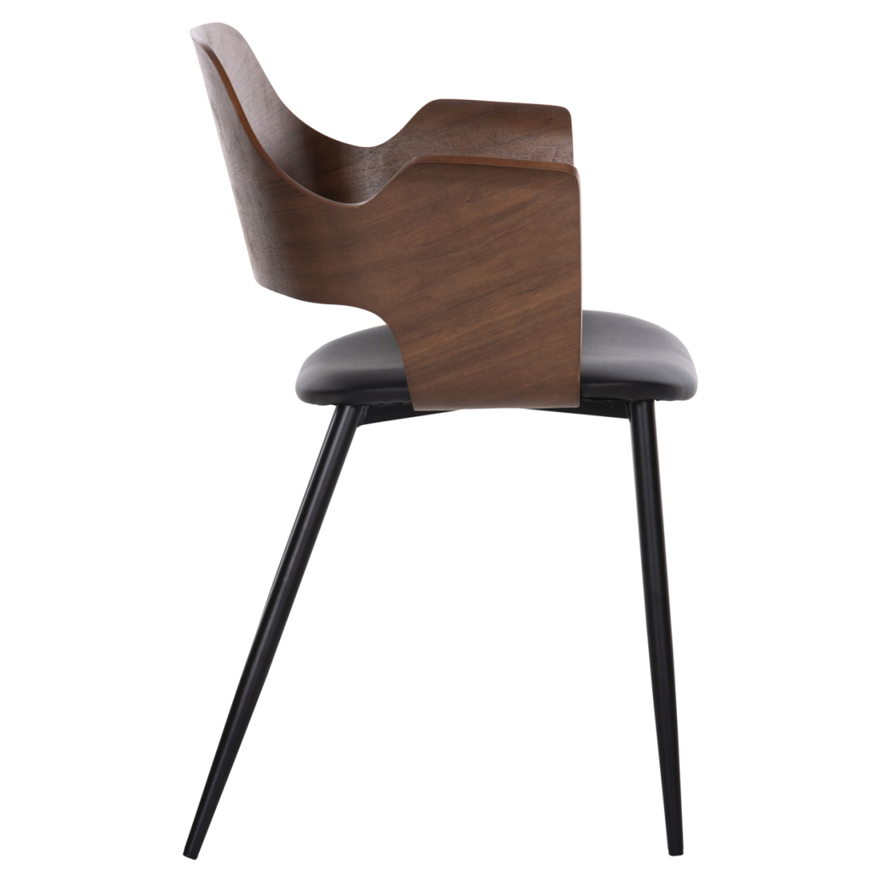 DINING CHAIR VELP HM9616.03 WOOD IN WALNUT-BLACK PU-BLACK METAL LEGS 55,5x50x79Hcm. [4]
