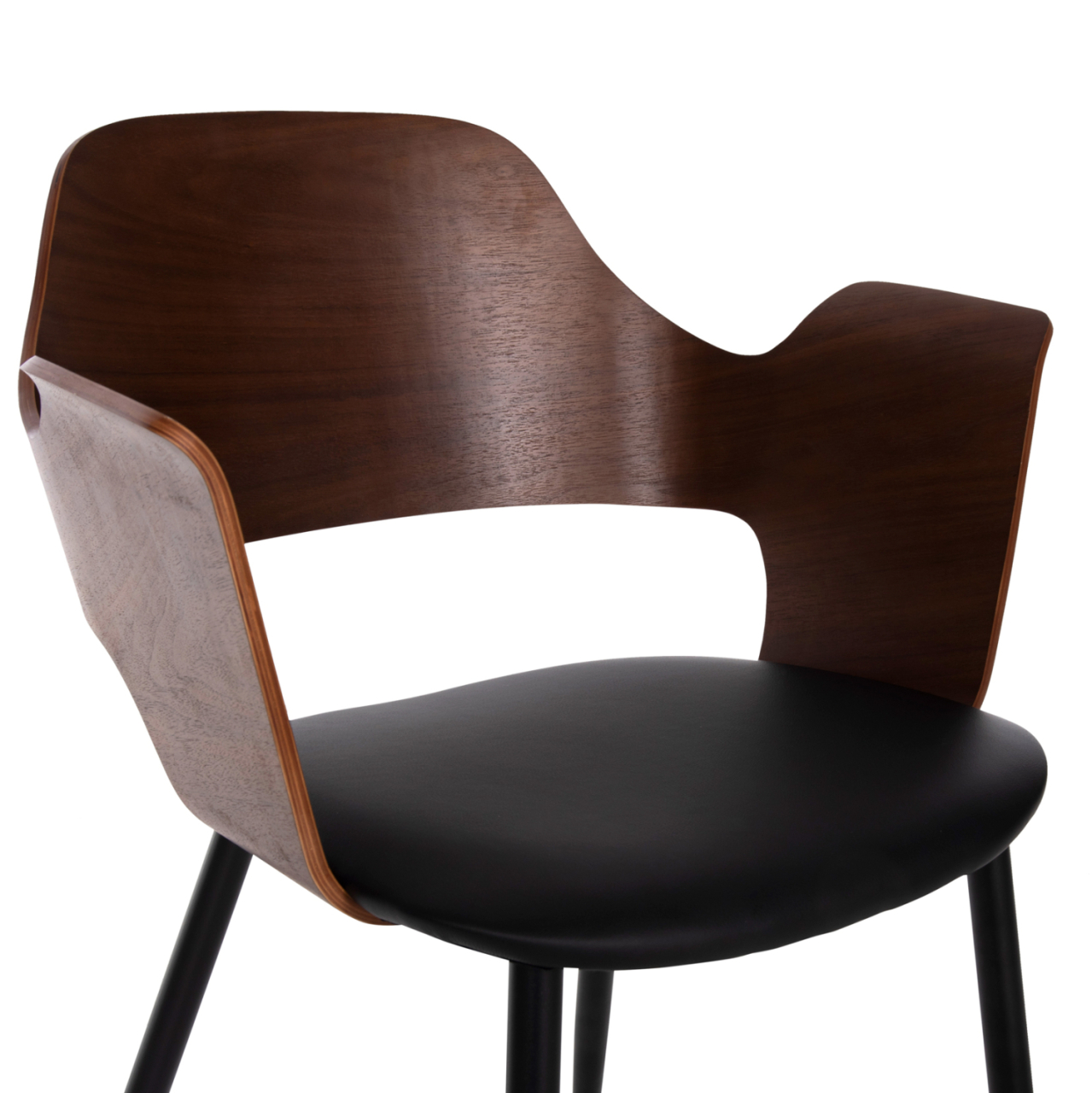 DINING CHAIR VELP HM9616.03 WOOD IN WALNUT-BLACK PU-BLACK METAL LEGS 55,5x50x79Hcm. [9]