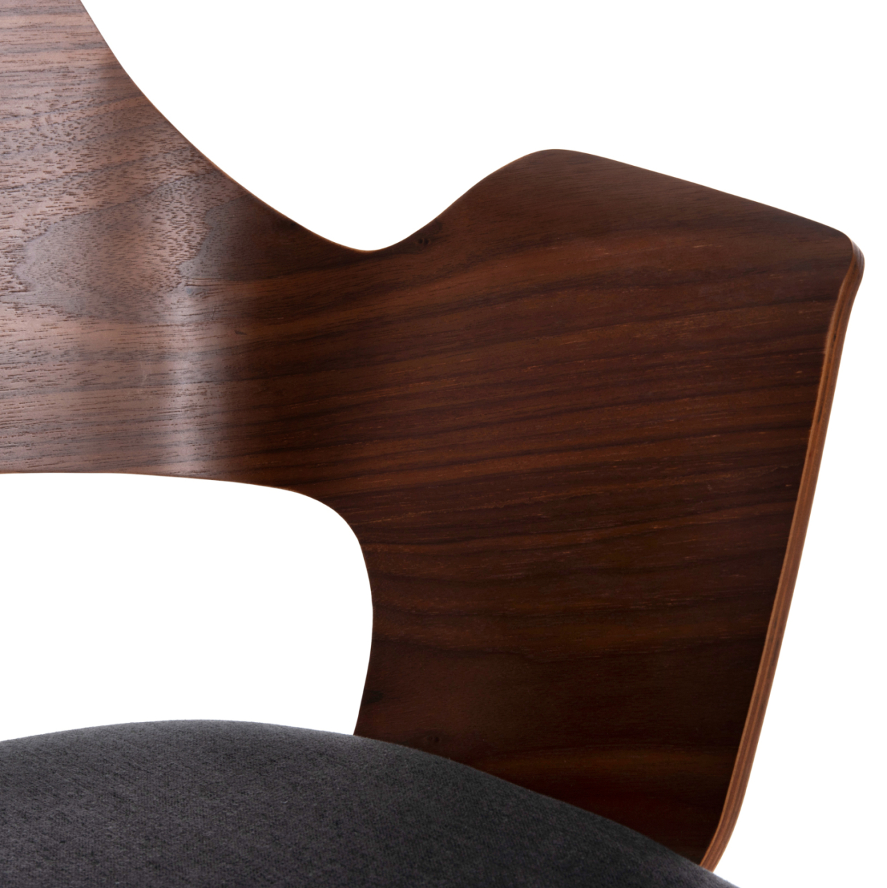 DINING CHAIR VELP HM9616.04 WOOD IN WALNUT-GREY FABRIC-BLACK METAL LEGS 55,5x50x79Hcm. [9]