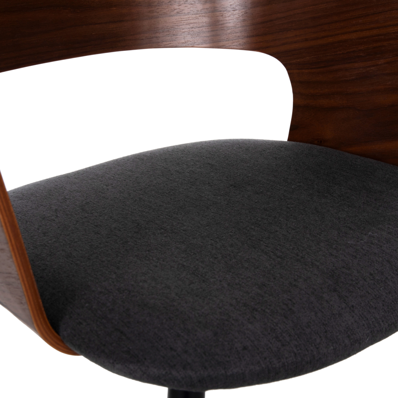 DINING CHAIR VELP HM9616.04 WOOD IN WALNUT-GREY FABRIC-BLACK METAL LEGS 55,5x50x79Hcm. [8]
