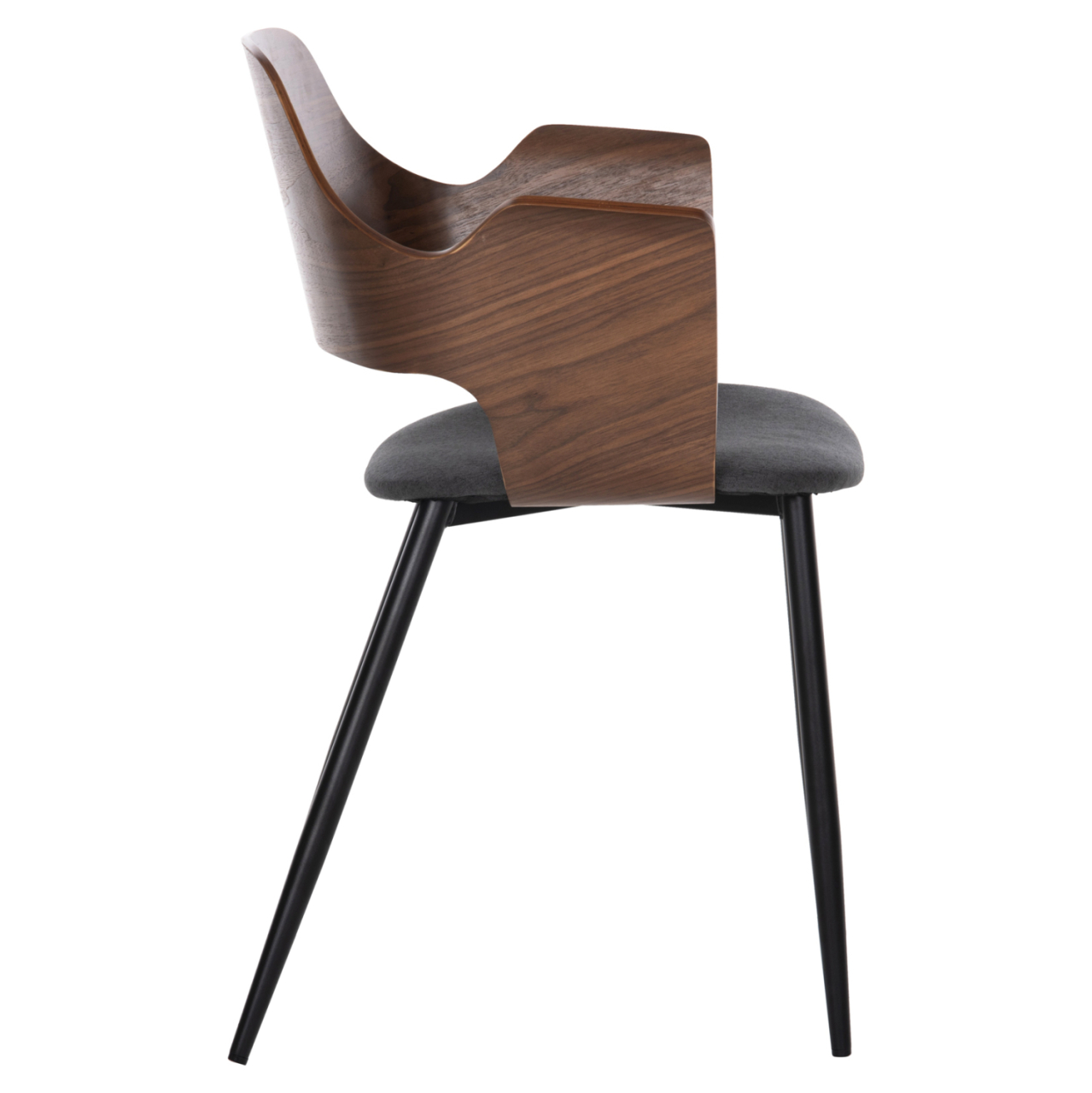 DINING CHAIR VELP HM9616.04 WOOD IN WALNUT-GREY FABRIC-BLACK METAL LEGS 55,5x50x79Hcm. [4]