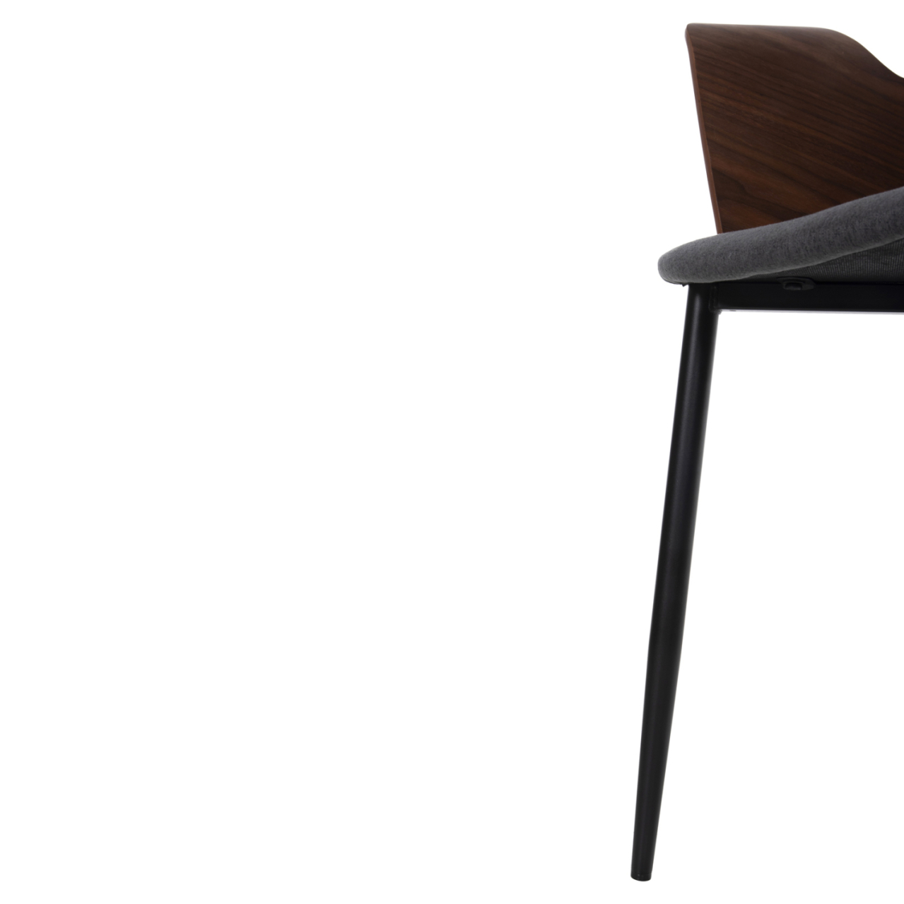 DINING CHAIR VELP HM9616.04 WOOD IN WALNUT-GREY FABRIC-BLACK METAL LEGS 55,5x50x79Hcm. [10]