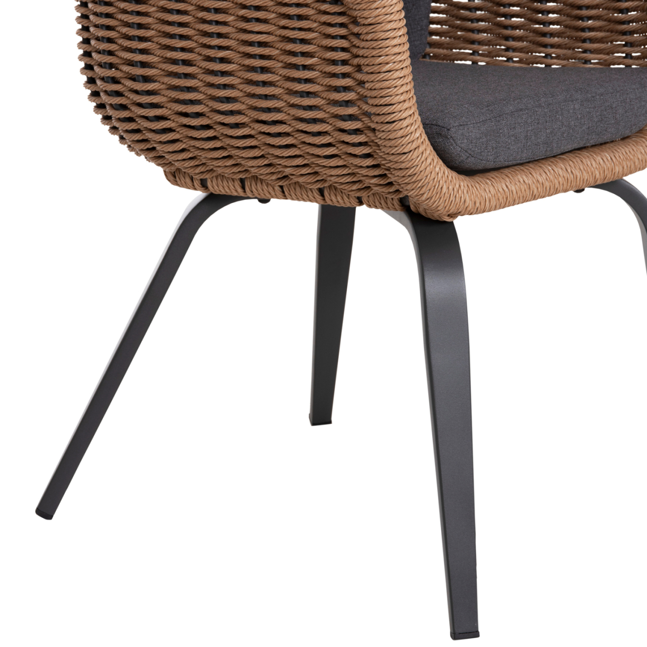 DINING CHAIR VICTUS HM6559.01 ALUMINUM and OLEFIN IN GREY--TWIST WICKER 60x62x76Hcm. [9]