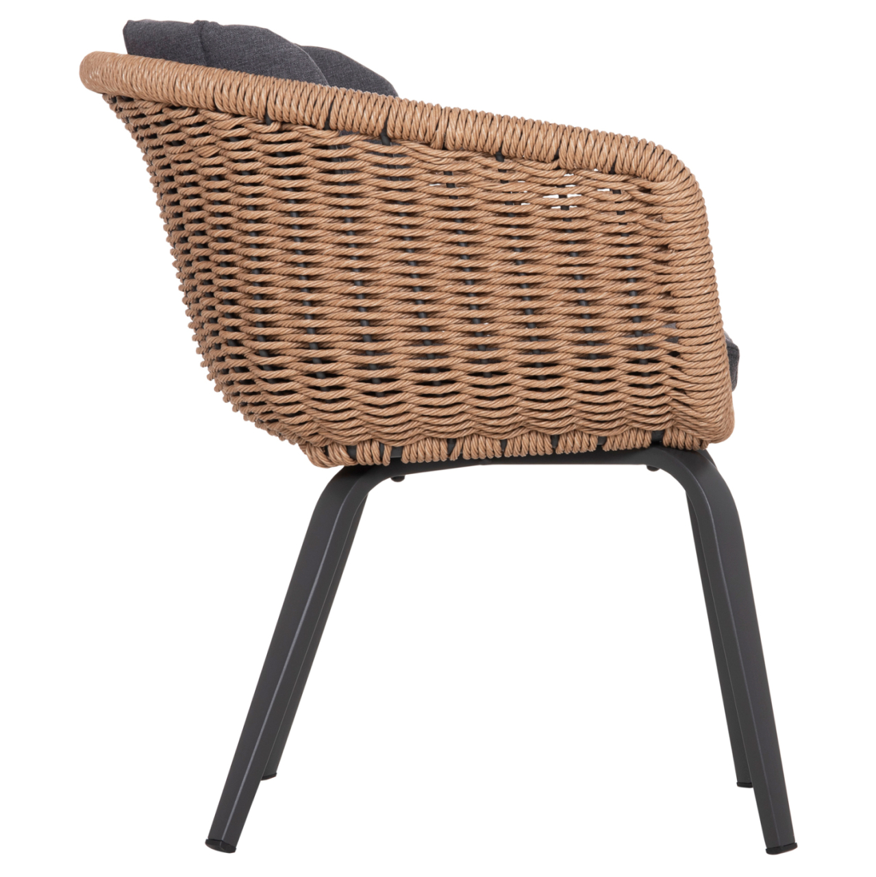 DINING CHAIR VICTUS HM6559.01 ALUMINUM and OLEFIN IN GREY--TWIST WICKER 60x62x76Hcm. [4]