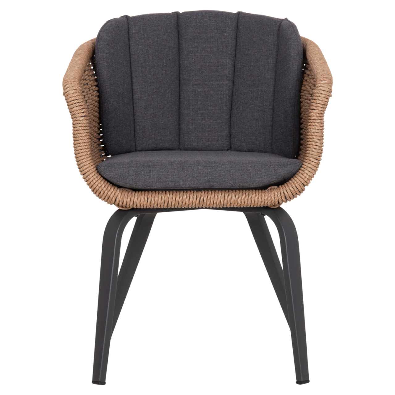 DINING CHAIR VICTUS HM6559.01 ALUMINUM and OLEFIN IN GREY--TWIST WICKER 60x62x76Hcm. [3]