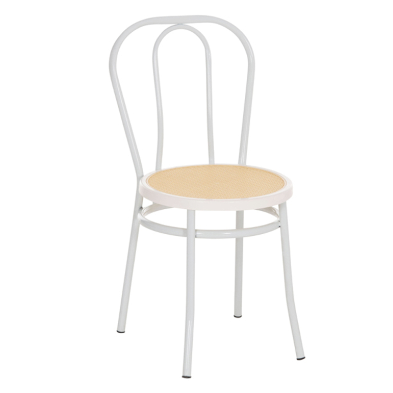 DINING CHAIR VIENNA TYPE--WHITE METAL WITH POLYETHYLENE MAT [1]