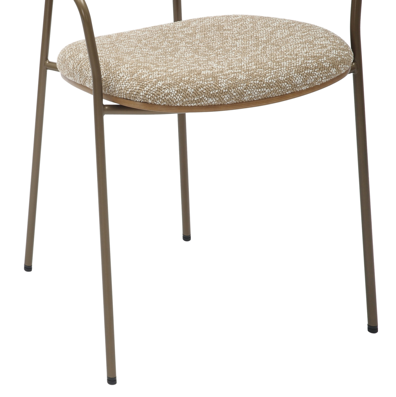 DINING CHAIR VIKKI HM9980.01 METAL IN ANTIQUE COPPER-WHITE WASH PLYWOOD-BEIGE FABRIC 54x54x75,5Hcm. [9]