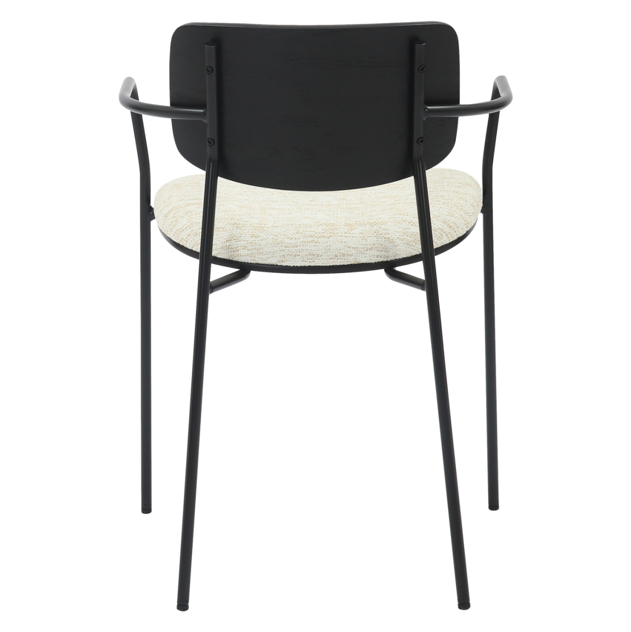 DINING CHAIR VIKKI HM9980.02 METAL and PLYWOOD IN BLACK-ECRU FABRIC 54x54x75,5Hcm. [6]