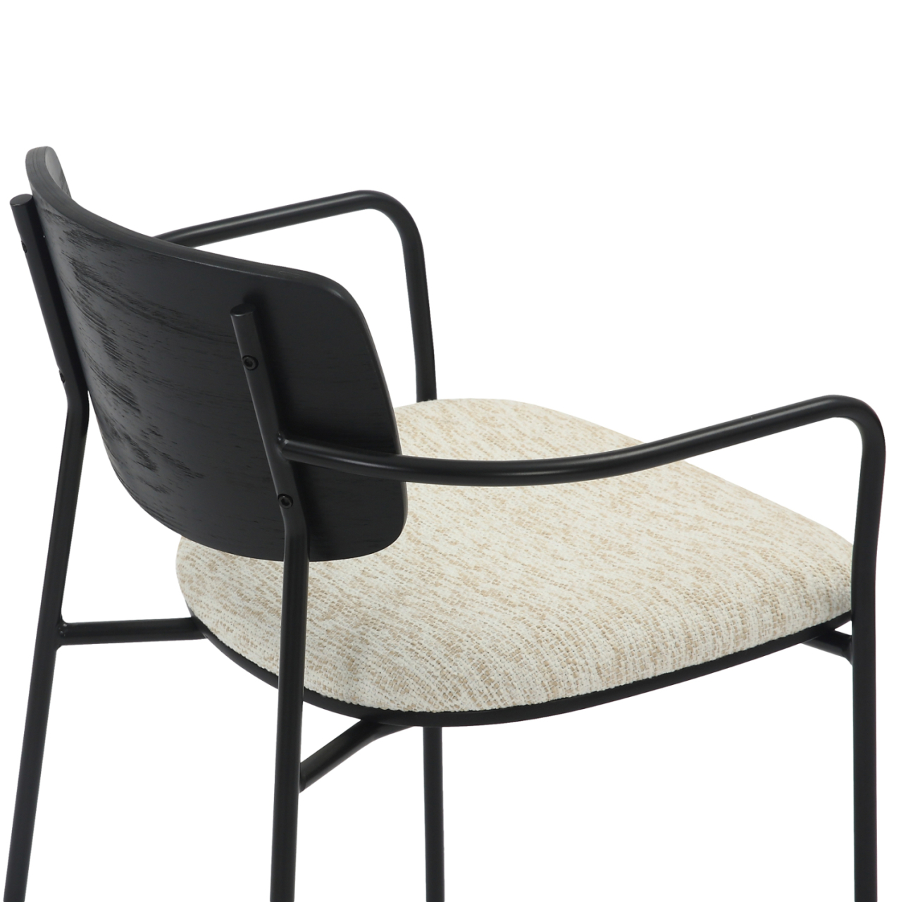 DINING CHAIR VIKKI HM9980.02 METAL and PLYWOOD IN BLACK-ECRU FABRIC 54x54x75,5Hcm. [8]