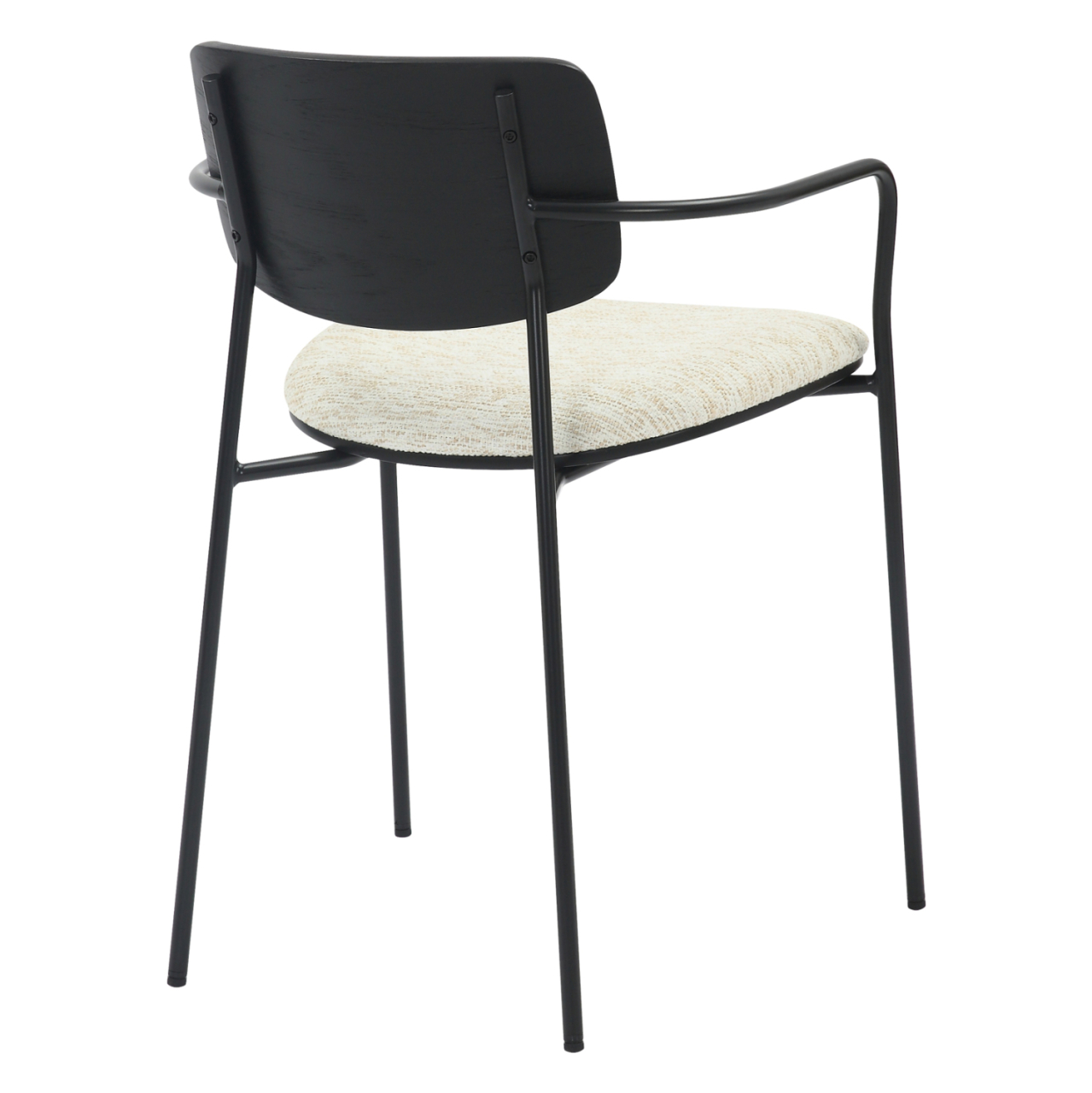 DINING CHAIR VIKKI HM9980.02 METAL and PLYWOOD IN BLACK-ECRU FABRIC 54x54x75,5Hcm. [5]