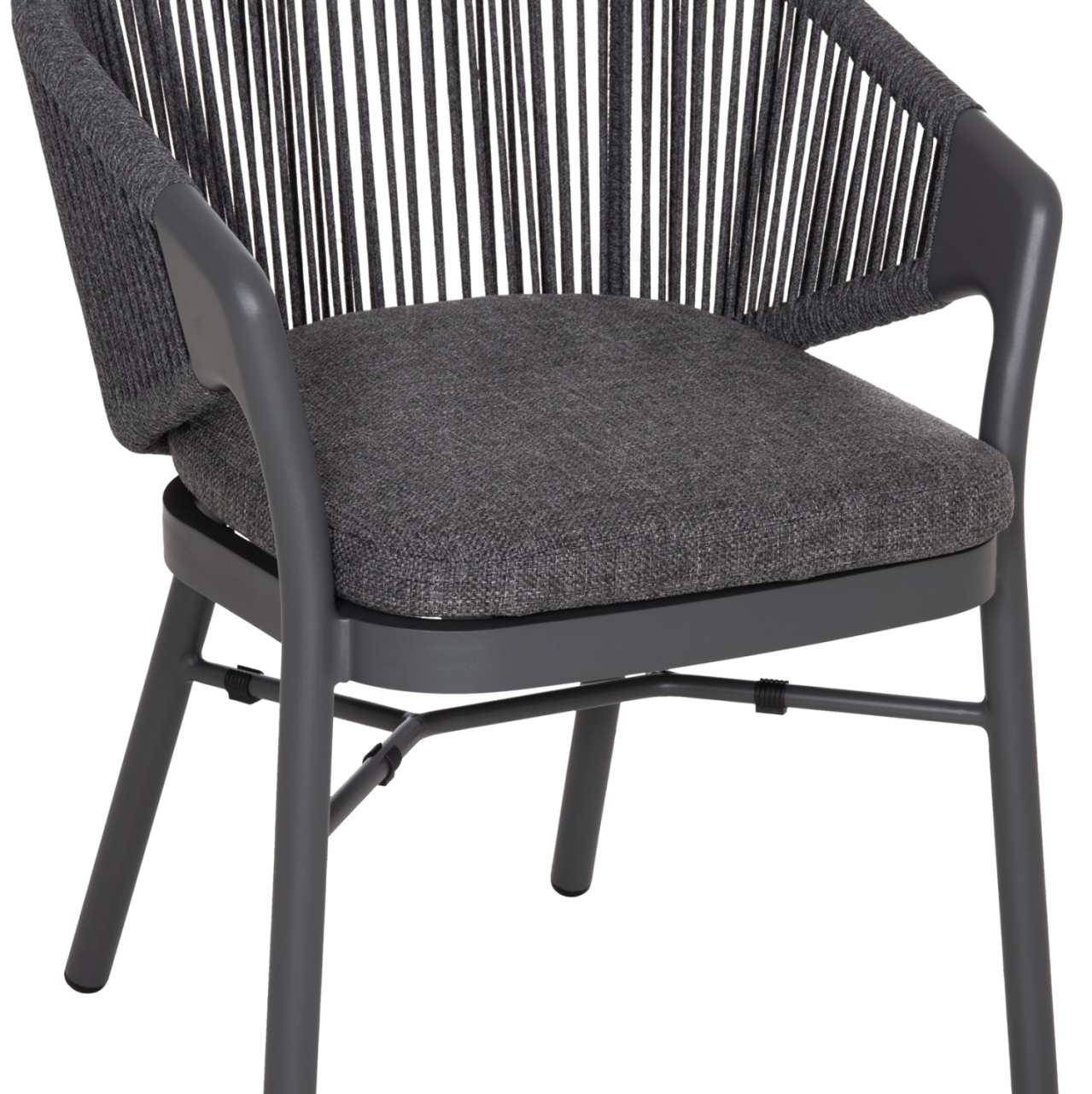 DINING CHAIR XANTION ΗΜ6472.01 GREY ALUMINUM-ROPE-OLEFIN CUSHION 59x60x78Hcm. [7]