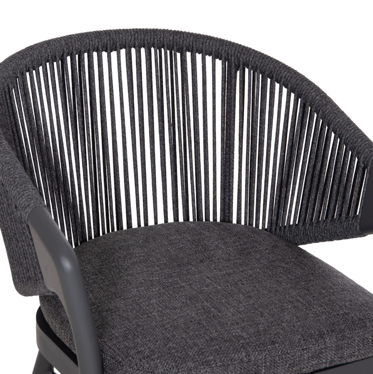 DINING CHAIR XANTION ΗΜ6472.01 GREY ALUMINUM-ROPE-OLEFIN CUSHION 59x60x78Hcm. [6]