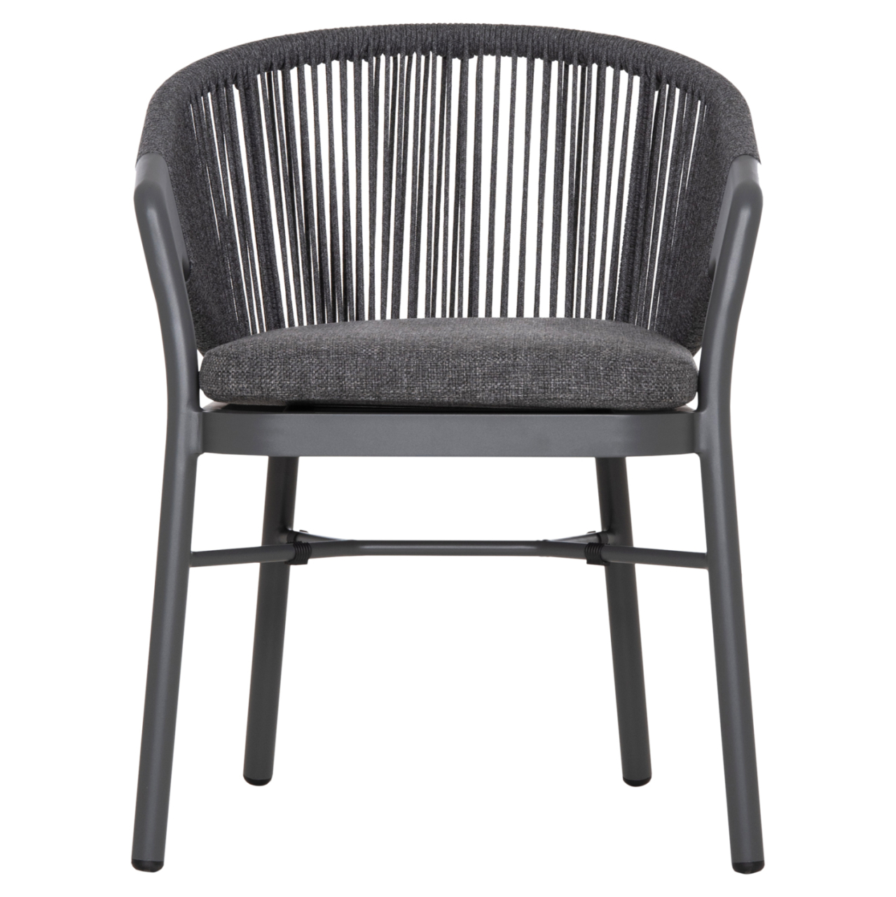 DINING CHAIR XANTION ΗΜ6472.01 GREY ALUMINUM-ROPE-OLEFIN CUSHION 59x60x78Hcm. [3]