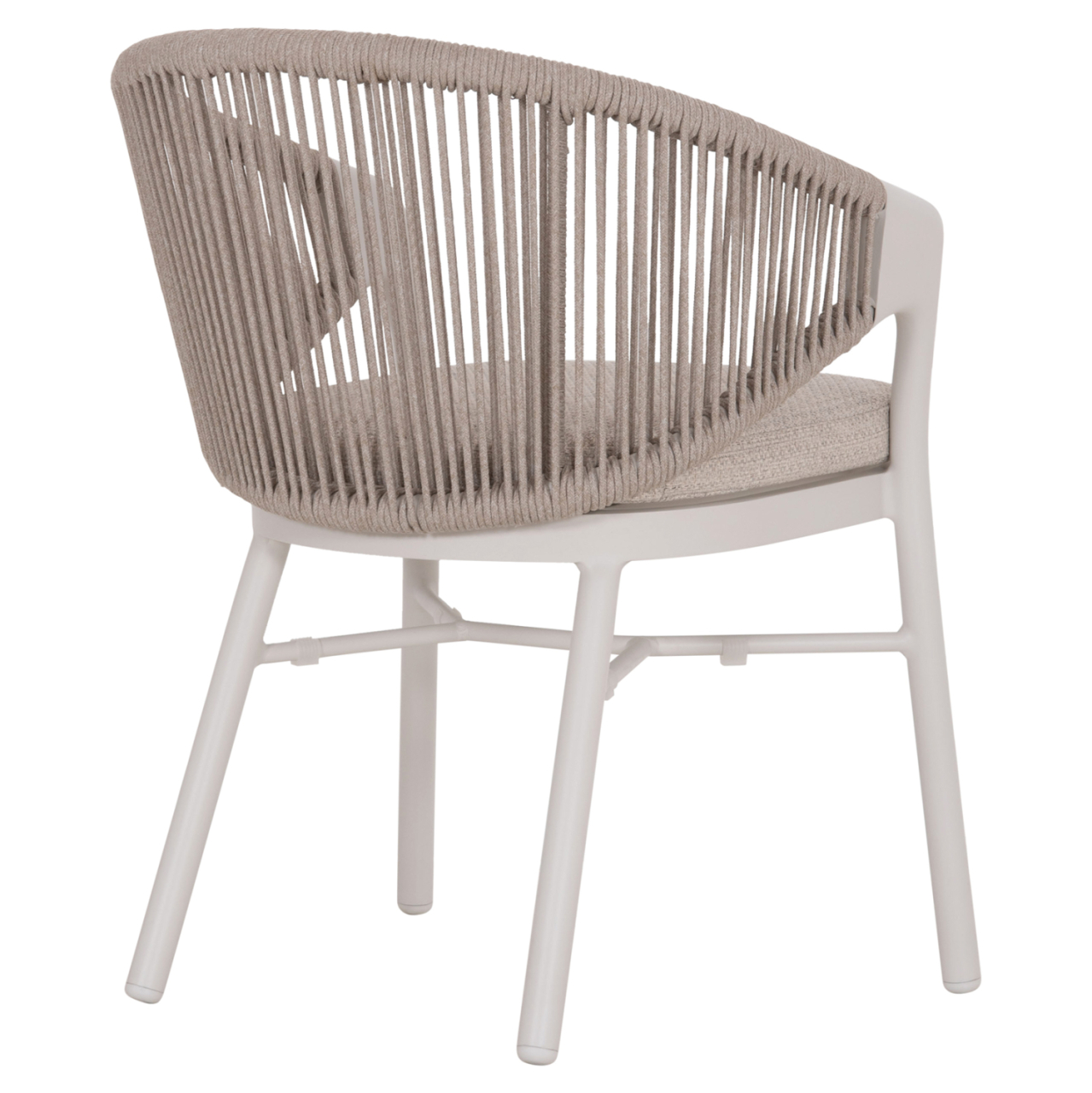 DINING CHAIR XANTION HM6472.02 CREAM WHITE ALUMINUM--ROPE-OLEFIN CUSHION IN LIGHT GREY 59x60x78Hcm. [5]