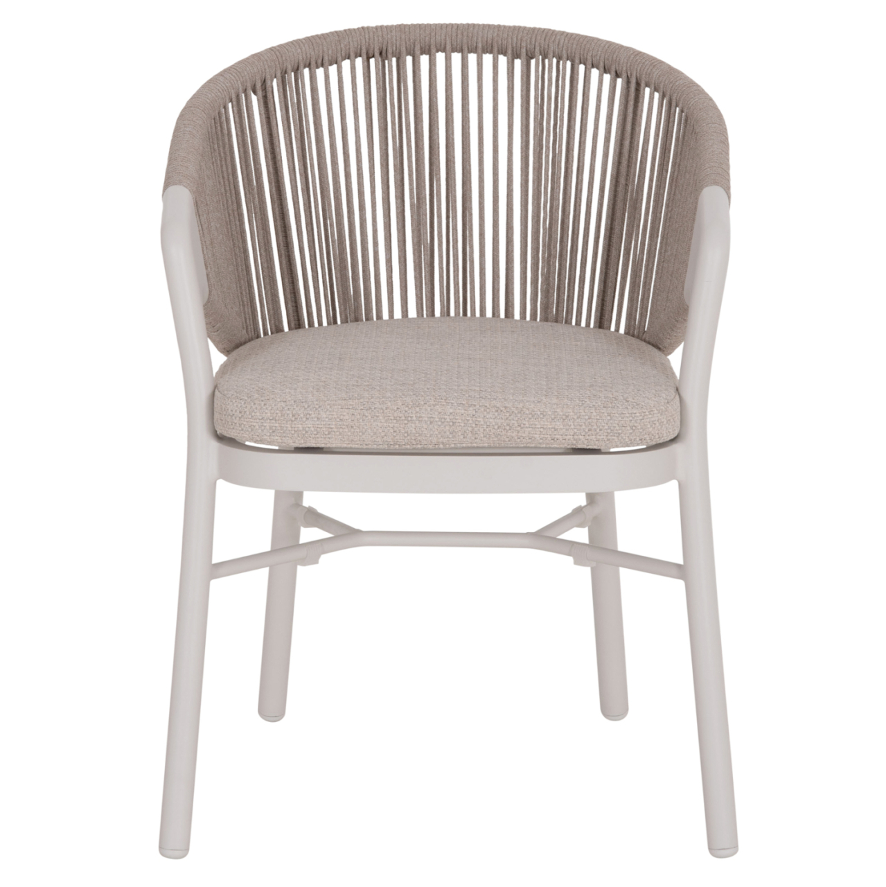 DINING CHAIR XANTION HM6472.02 CREAM WHITE ALUMINUM--ROPE-OLEFIN CUSHION IN LIGHT GREY 59x60x78Hcm. [3]
