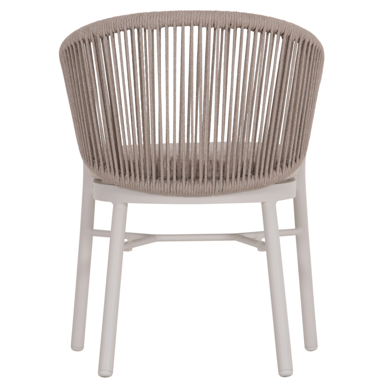 DINING CHAIR XANTION HM6472.02 CREAM WHITE ALUMINUM--ROPE-OLEFIN CUSHION IN LIGHT GREY 59x60x78Hcm. [6]