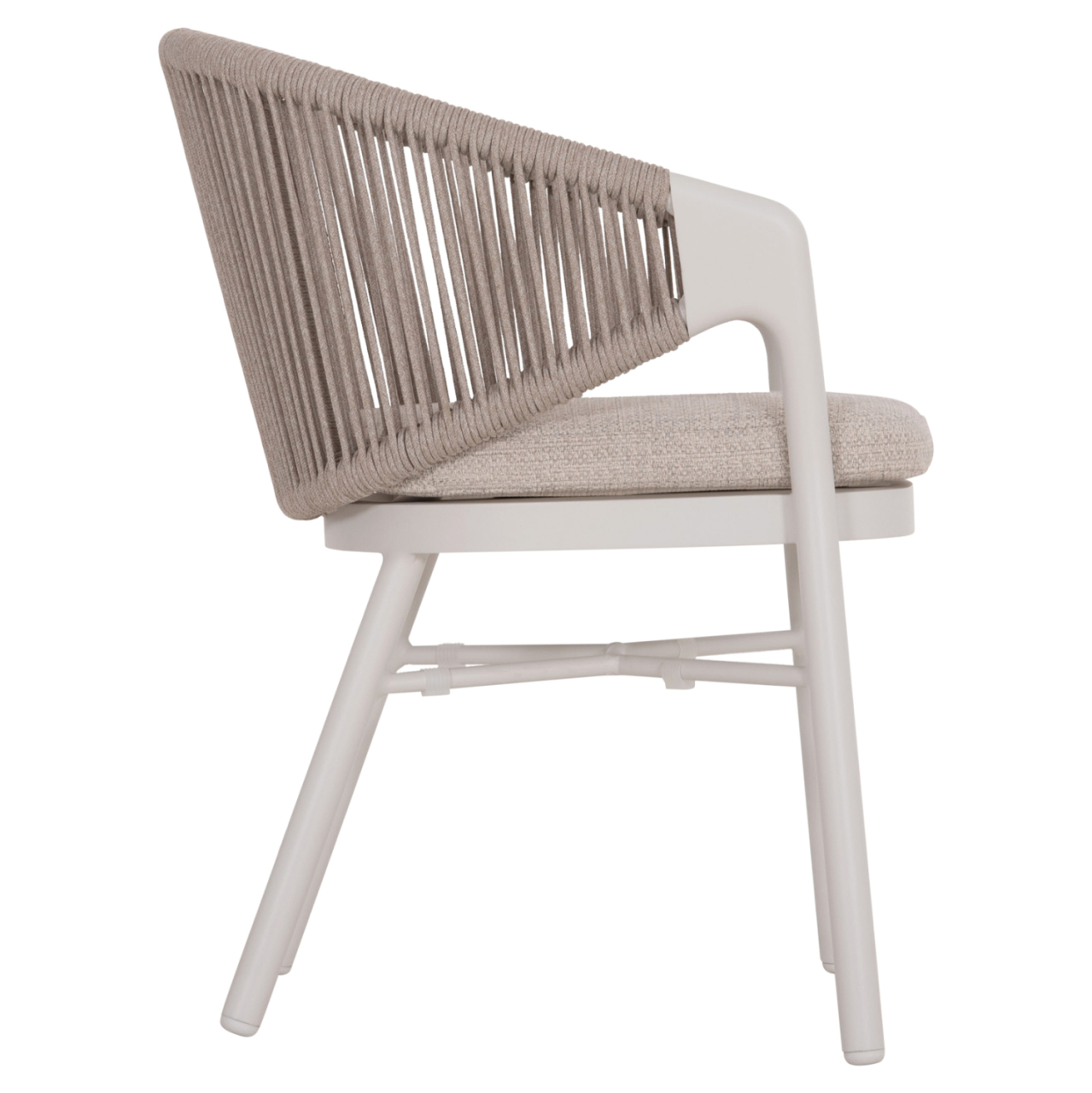 DINING CHAIR XANTION HM6472.02 CREAM WHITE ALUMINUM--ROPE-OLEFIN CUSHION IN LIGHT GREY 59x60x78Hcm. [4]