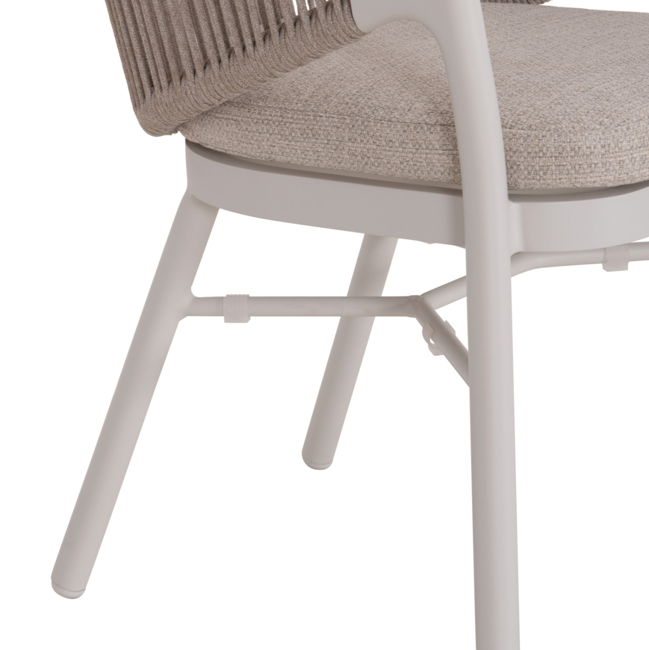 DINING CHAIR XANTION HM6472.02 CREAM WHITE ALUMINUM--ROPE-OLEFIN CUSHION IN LIGHT GREY 59x60x78Hcm. [10]
